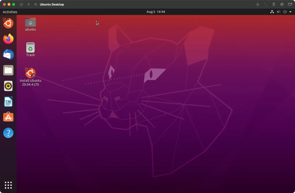 Ubuntu Desktopのデスクトップ画面